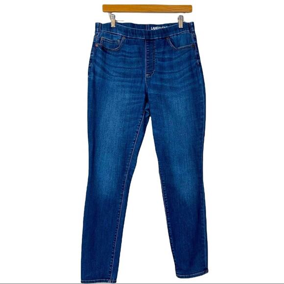 Lands’ End Semi High Rise Skinny Ankle Jeans Women’s Medium Blue Wash Size 12 - Picture 1 of 6